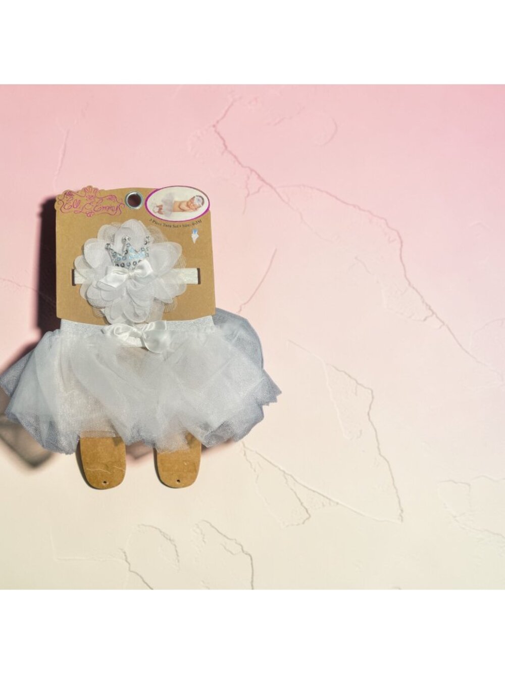 Baby White Tutu Skirt & Crown Headband Outfit 0-3M Newborn Photo Prop